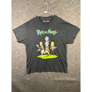 Rick and Morty Graphic T Shirt Gray XL‎ Cartoon Network Adult Men's Tee